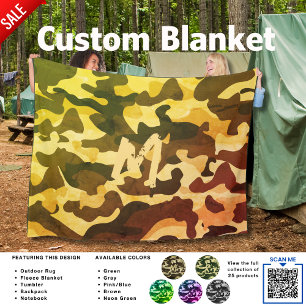 Camping Deken Camouflage Toevoegen Initiaal Kinder