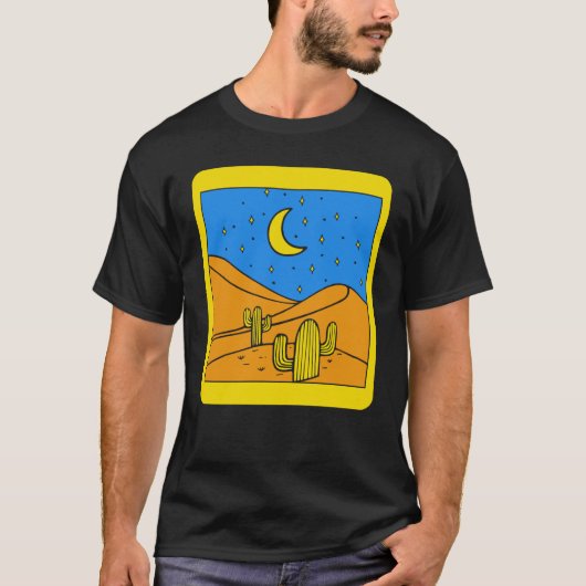 Camping Desert Landscape Cactus Desert Life Succul T-shirt (Voorkant)