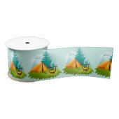 Camping Design Ribbon Satijnen Lint (Spoel)