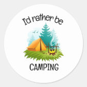 Camping Design  Ronde Sticker (Voorkant)