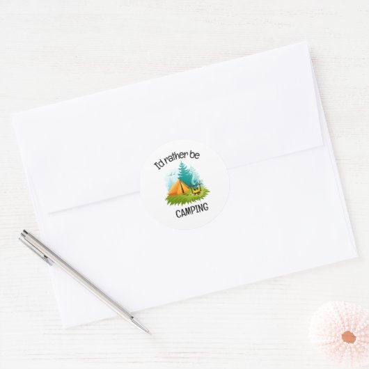 Camping Design  Ronde Sticker (Envelop)