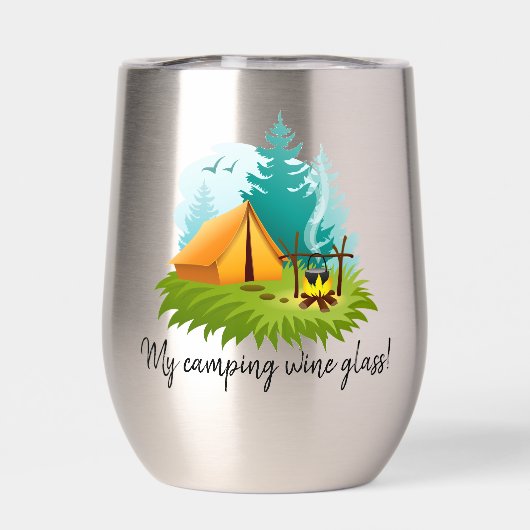 Camping Design Thermische Wijn Tumbler (Achterkant)