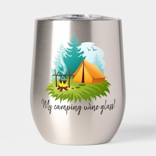 Camping Design Thermische Wijn Tumbler (Voorkant)