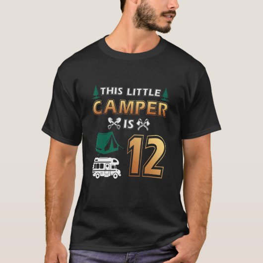 Camping Deze kleine camper is 12e verjaardag T-shirt (Voorkant)