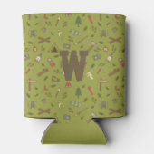 Camping Doodles Monogram Camping Camping Doodles Blikjeskoeler (Achterkant)