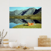 Camping door onbekend Poster van het meer (Keuken)