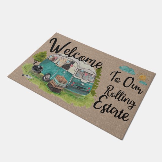 Camping Doormat Gift, Camper Housewarming Gift Deurmat (Schuin)