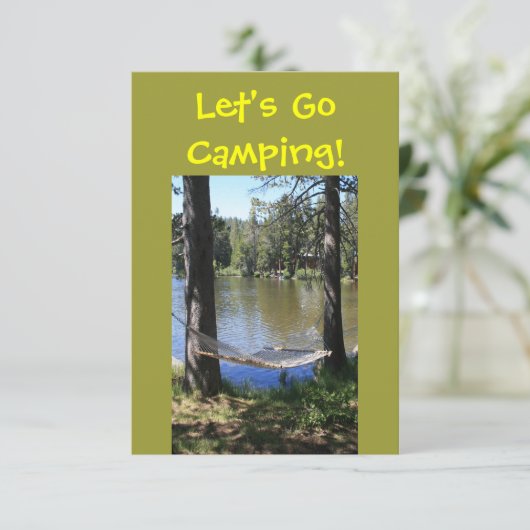 Camping Double Sided Invitation Kaart (Staand voorkant)