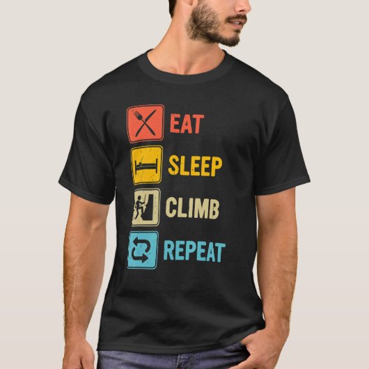 Camping Eat Sleep Classic Summer Herhalen T-shirt (Voorkant)