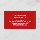 Camping, eigenaar van vakantiepark, beheerder visitekaartje (Achterkant)