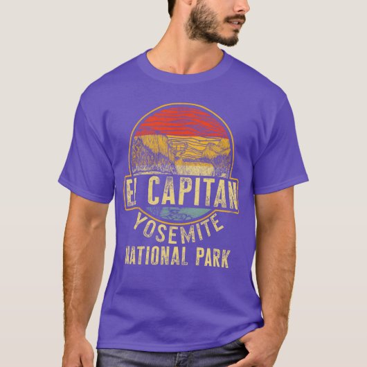 Camping El Capitan Yosemite National Park retro T-shirt (Voorkant)
