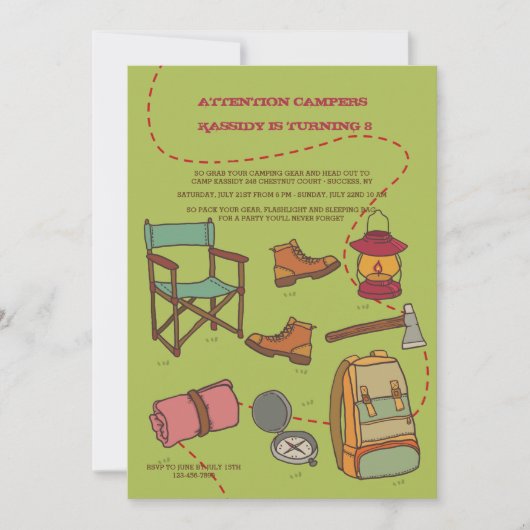 Camping Elements nodiging Kaart (Voorkant)