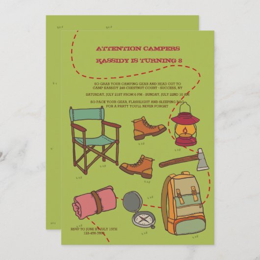 Camping Elements nodiging Kaart (Voorkant / Achterkant)