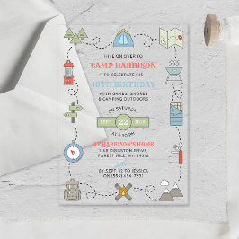 Camping Elke Leeftijd Verjaardagsfeest Acryl Uitnodigingen