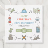 Camping Elke Leeftijd Verjaardagsfeest Bedankjes Labels (Voorkant)