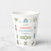 Camping Elke Leeftijd Verjaardagsfeest Papieren Bekers (Achterkant)
