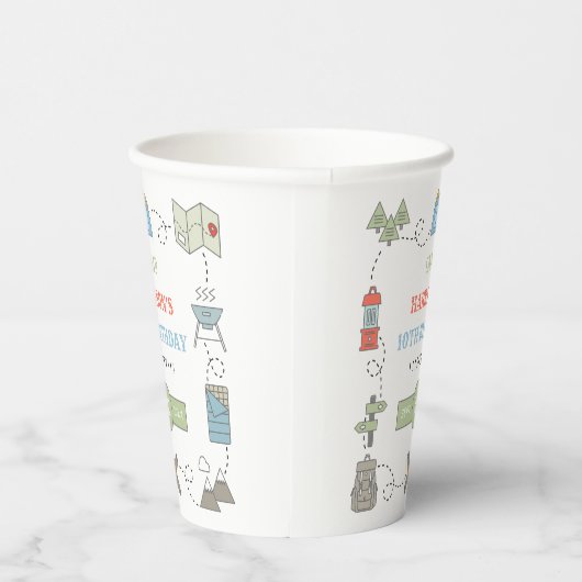 Camping Elke Leeftijd Verjaardagsfeest Papieren Bekers (Rechts)