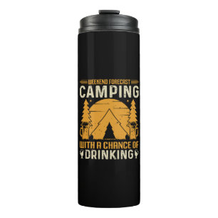 Camping en alcohol drinken thermosbeker