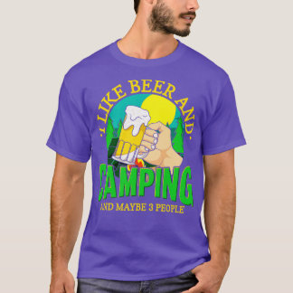Camping en bier t-shirt