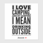 Camping en Drink op maat gesneden vinylSticker Sticker (Vel)