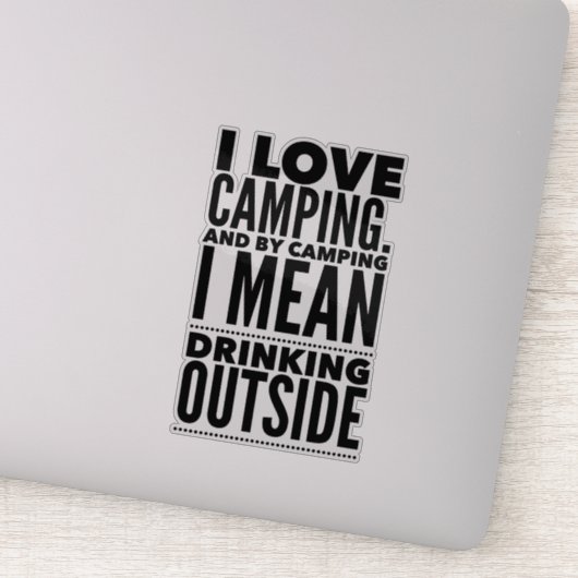 Camping en Drink op maat gesneden vinylSticker Sticker (Detail)