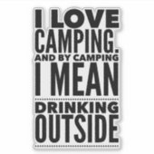 Camping en Drink op maat gesneden vinylSticker Sticker (Voorkant)