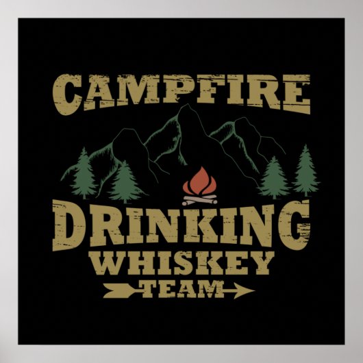 camping en drinken poster (Voorkant)