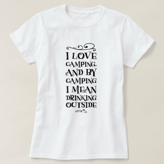 Camping en Drinken T-Shirt (Design voorkant)