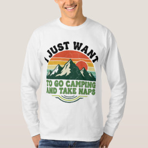 Camping en dutjes Retro Mountain Design T-shirt