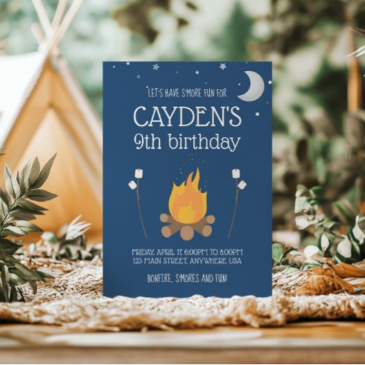 Camping en S'mores Verjaardag Uitnodigen Kaart