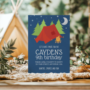 Camping en S'mores Verjaardag Uitnodigen Kaart