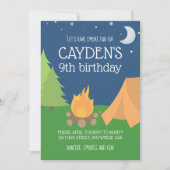 Camping en S'mores verjaardagsuitnodiging Kaart (Voorkant)