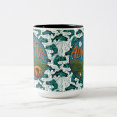 Camping en Vist avontuur Tweekleurige Koffiemok (Center)