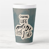 Camping Enthusiast Latte Mok (Voorkant)