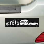 Camping evolutie Caravan trailer Bumpersticker (Op auto)
