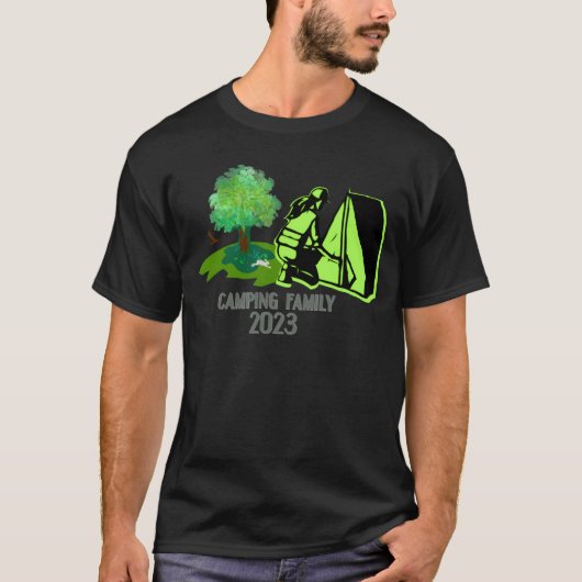 camping familie 2023 grappig t-shirt (Voorkant)