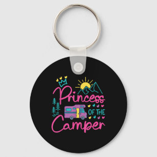 Camping Familie Meisje Camper Motorhome Prinses C Sleutelhanger