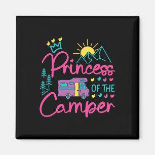 Camping Familie Meisje Campervan Motorhome Prinses Magneet