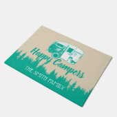 Camping Family Happy Campers Trailer & Forest Deurmat (Schuin)