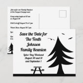Camping Family Reunion Pine Tree Picnic Graphic Uitnodiging Briefkaart (Voorkant / Achterkant)