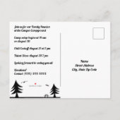 Camping Family Reunion Pine Tree Picnic Graphic Uitnodiging Briefkaart (Achterkant)