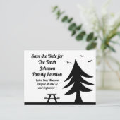 Camping Family Reunion Pine Tree Picnic Graphic Uitnodiging Briefkaart (Staand voorkant)