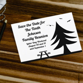 Camping Family Reunion Pine Tree Picnic Graphic Uitnodiging Briefkaart