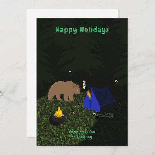 Camping Feestdagenkaart (Voorkant / Achterkant)