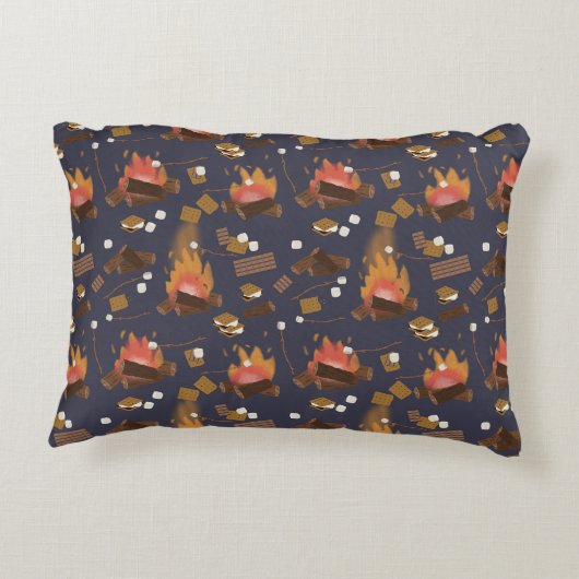 Camping Fire Outdoor Adventure & Marshmallows Accent Kussen (Achterkant)