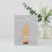 Camping Fire Outdoor Adventure & Marshmallows Bedankkaart (Staand voorkant)