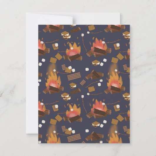 Camping Fire Outdoor Adventure & Marshmallows Bedankkaart (Achterkant)