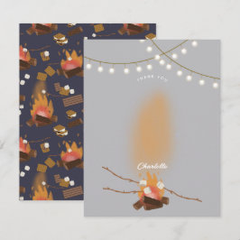 Camping Fire Outdoor Adventure & Marshmallows Bedankkaart