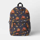 Camping Fire Outdoor Adventure & Marshmallows Bedrukte Rugzak (Voorkant)