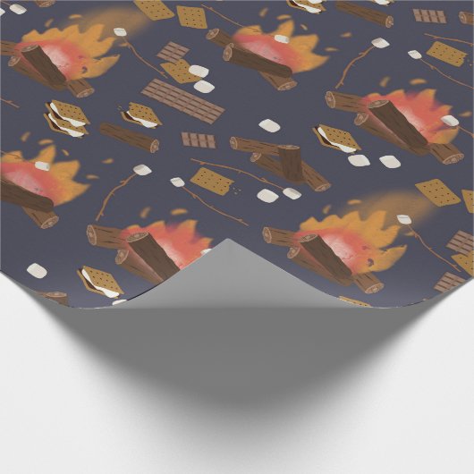 Camping Fire Outdoor Adventure & Marshmallows Cadeaupapier (Hoek)